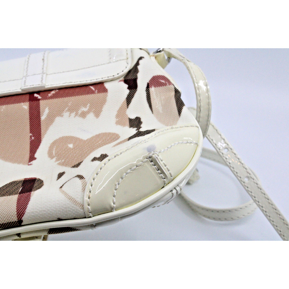 C5 Auth BURBERRY Patent White Heart Supernova Check XS Aspley Crossbody Bag - Picture 4 of 7